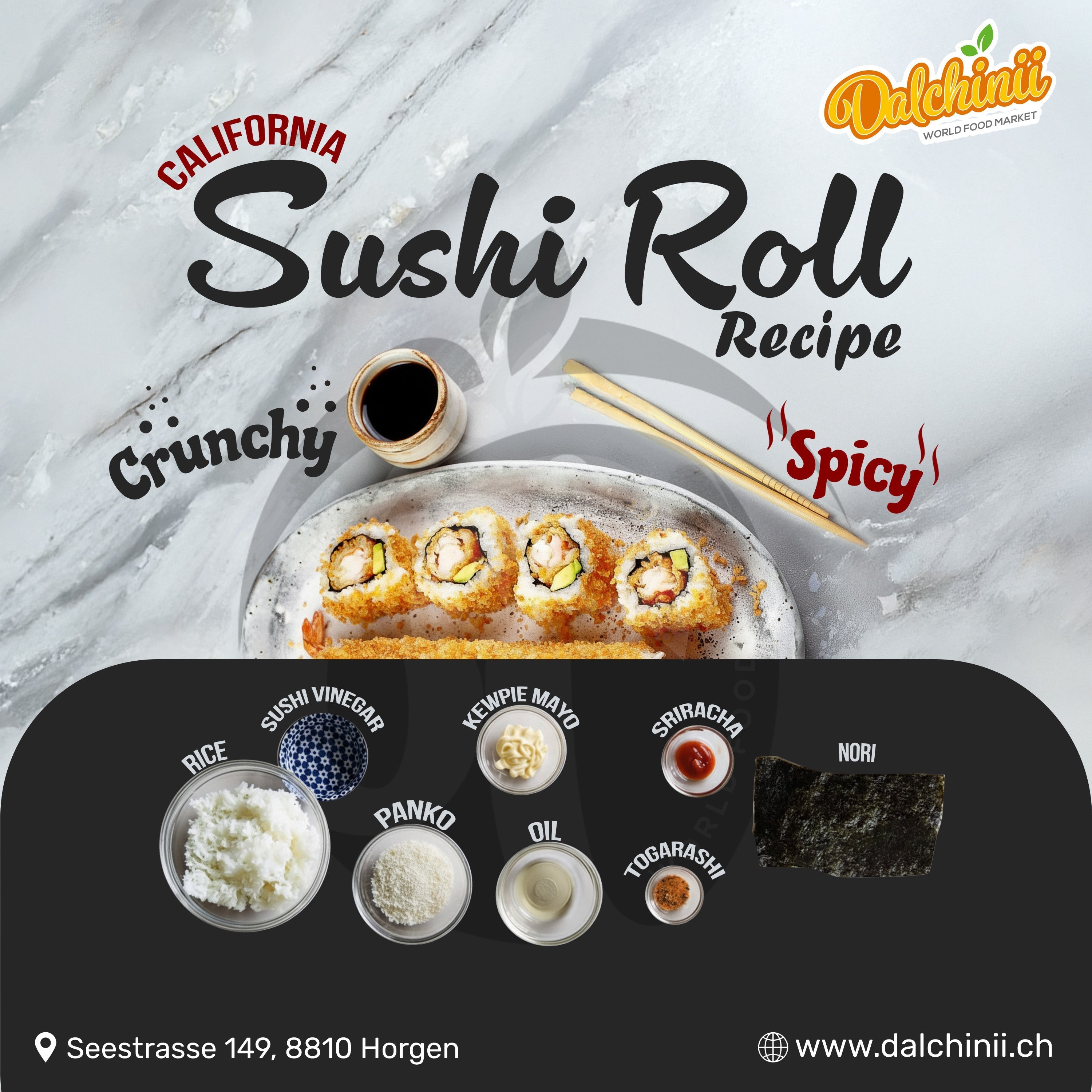 Crunchy Spicy California Sushi Roll Recipe