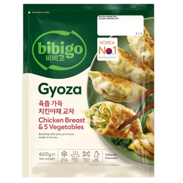 Bibigo Gyoza Chicken Breast & 5 Vegetables – 600 g (30 pcs)