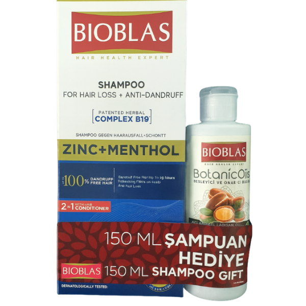 Bioblas Anti-Dandruff Zinc + Menthol Shampoo – 360 ml + 150 ml