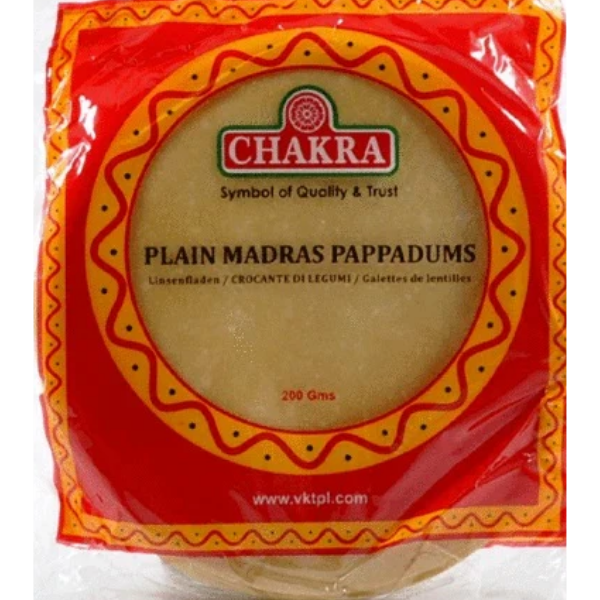 Chakra Plain Madras Papadums – 200 g