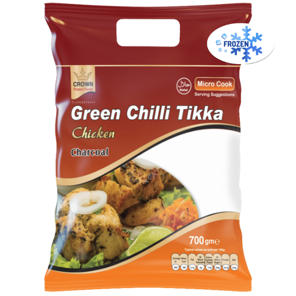 Crown Chicken Green Chilli Tikka - 700 g