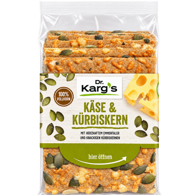 Dr. Karg's Crispbread Cheese & Pumpkin Seeds – 200 g