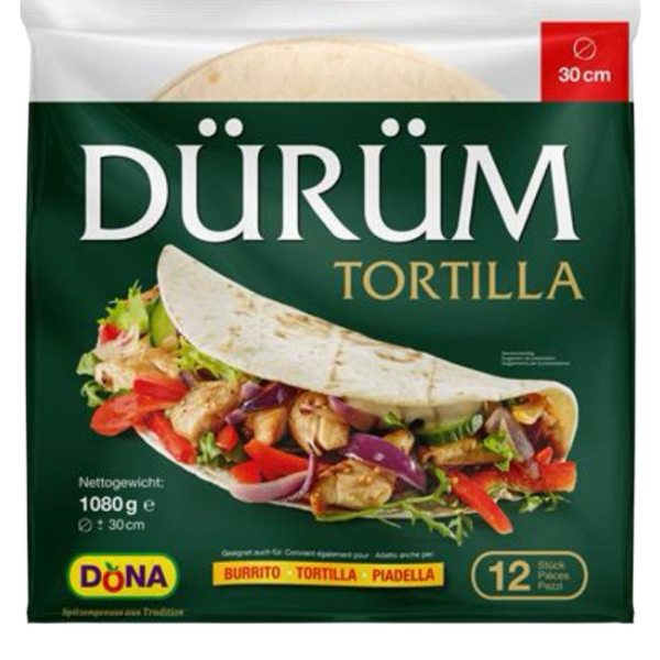 Durum Tortilla 30 cm - 1080 g