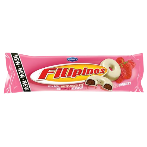 Filipinos Red Berries Coated Biscuit Rings – 128 g