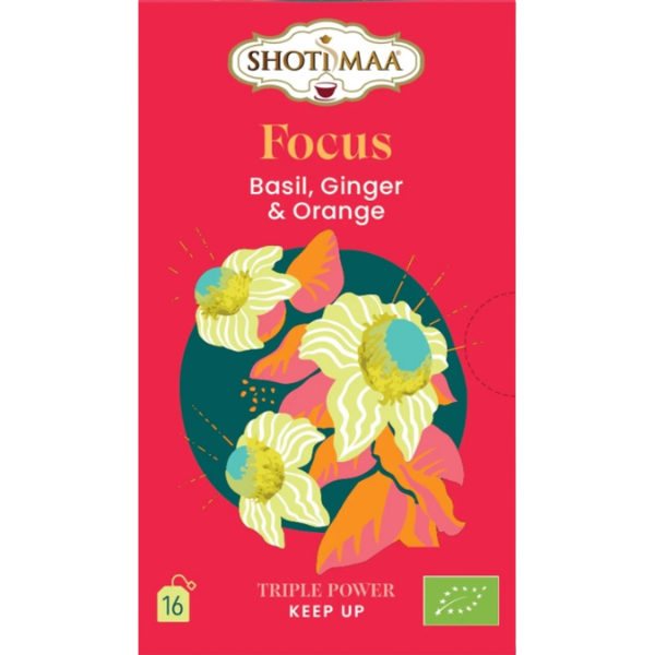 Focus - Organic Basil Ginger & Orange Infusion - 16 Teabags - 32 g