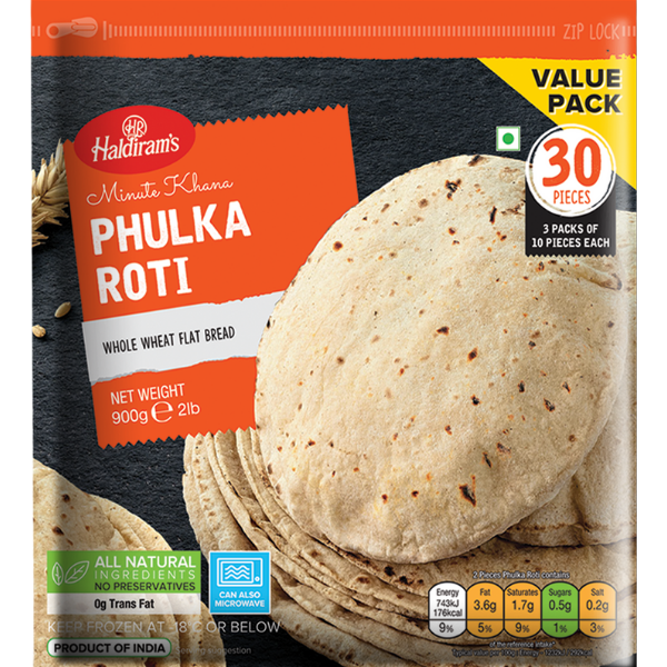 Home Style Chapatti / Phulka Roti Family Pack 30 pcs - 900 g