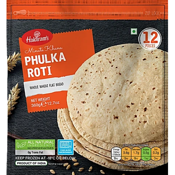 Home Style Chappati / Phulka Roti 12 Pcs - 360 g