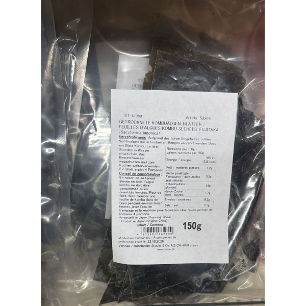 Japanese Dried Kombu Seaweed Leaves – 150 g