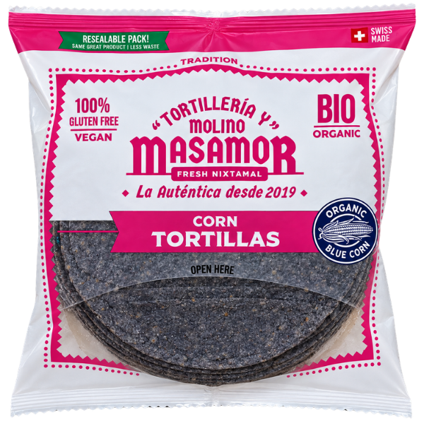 Fresh Blue Corn Tortillas 14 cm - 500 g