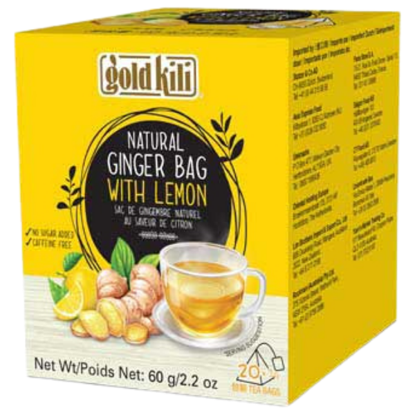 Natural Ginger Bag with Lemon - 20 Bags - 360 g