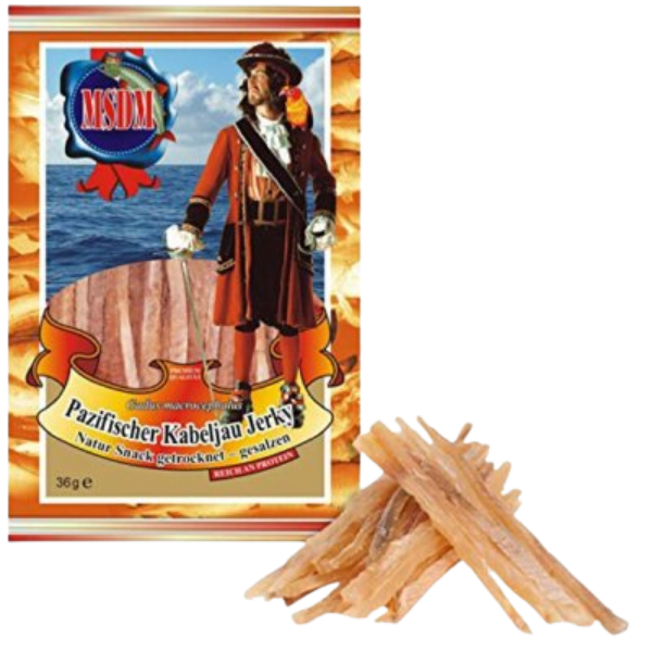 Pazifisches Kabeljau Jerky Natur – 36 g