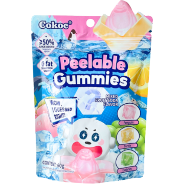 Peelable Gummies Mixed Fruit Soda Flavour – 60 g
