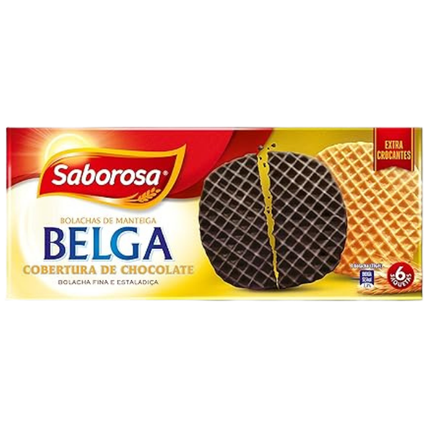 Saborosa Bolacha Belga Chocolate Covered Cookies – 198 g