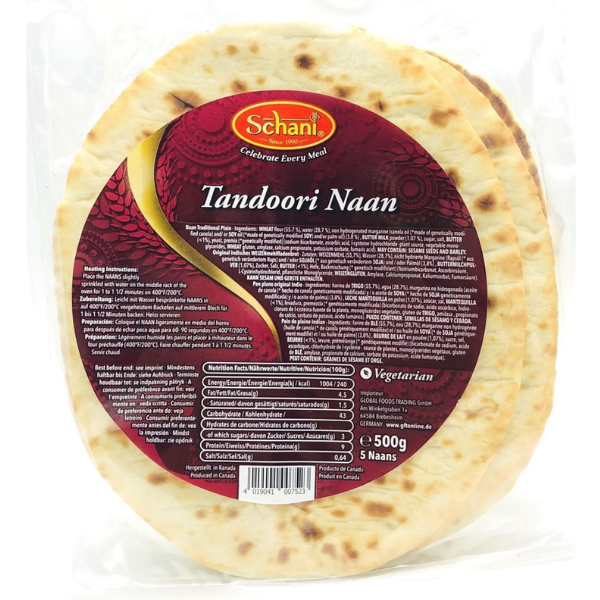 Schani Tandoori Plain Naan – 500 g
