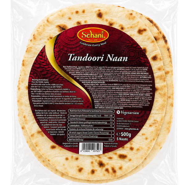 Schani Tandoori Plain Naan – 500 g