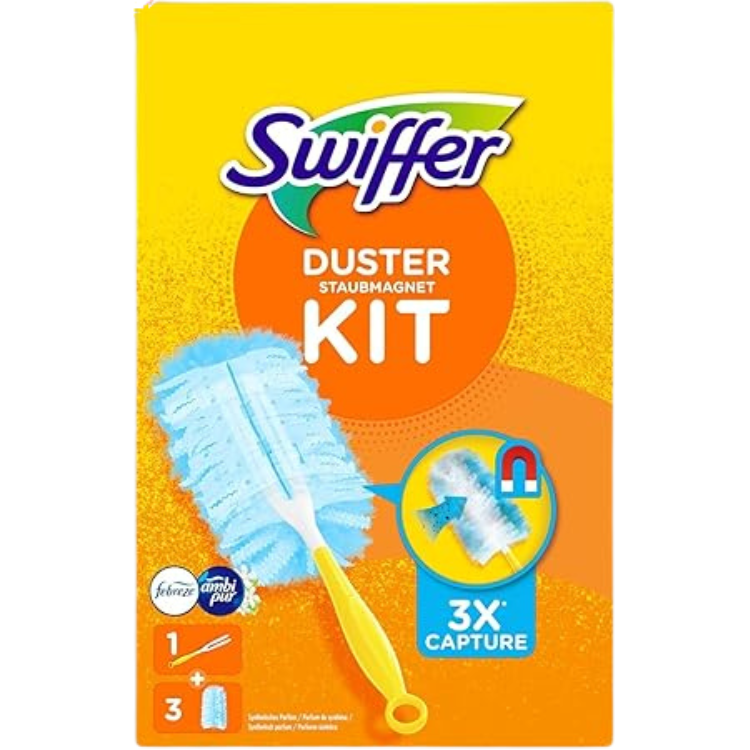 Swiffer Duster Kit – Starter Set (1 Handle + 3 Refills)
