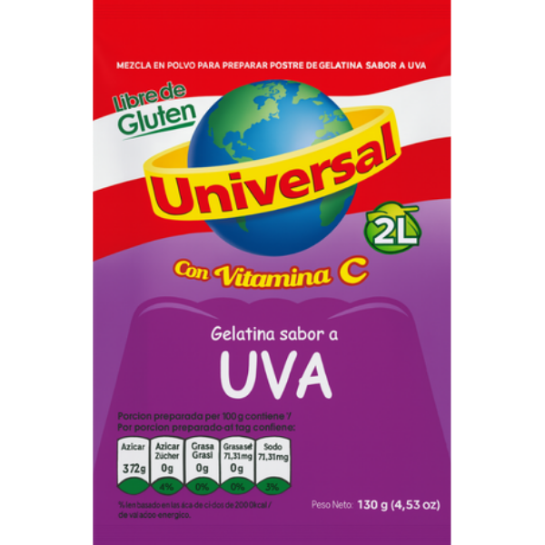 Universal Grape Flavor Gelatin - 130 g