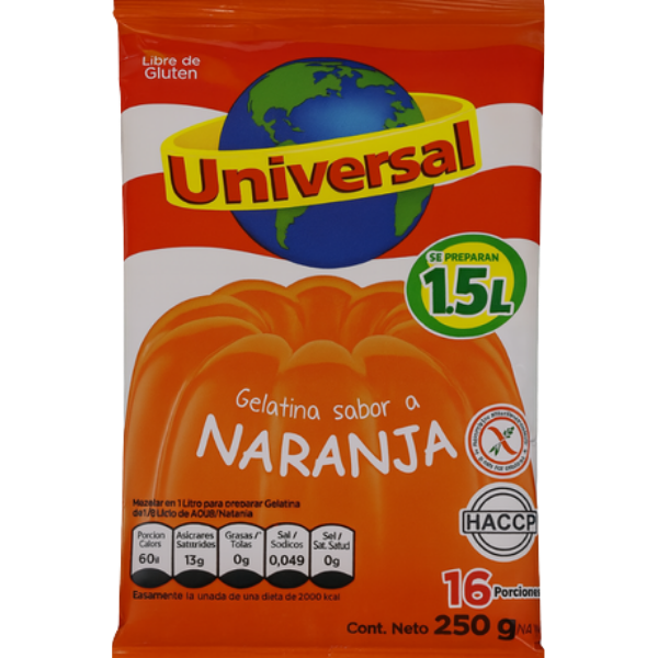 Universal Orange Flavored Gelatin – 250 g