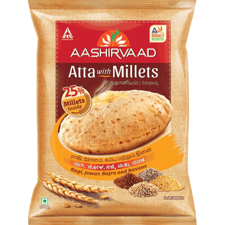 Aashirvaad Atta Flour With Millets - 2 kg