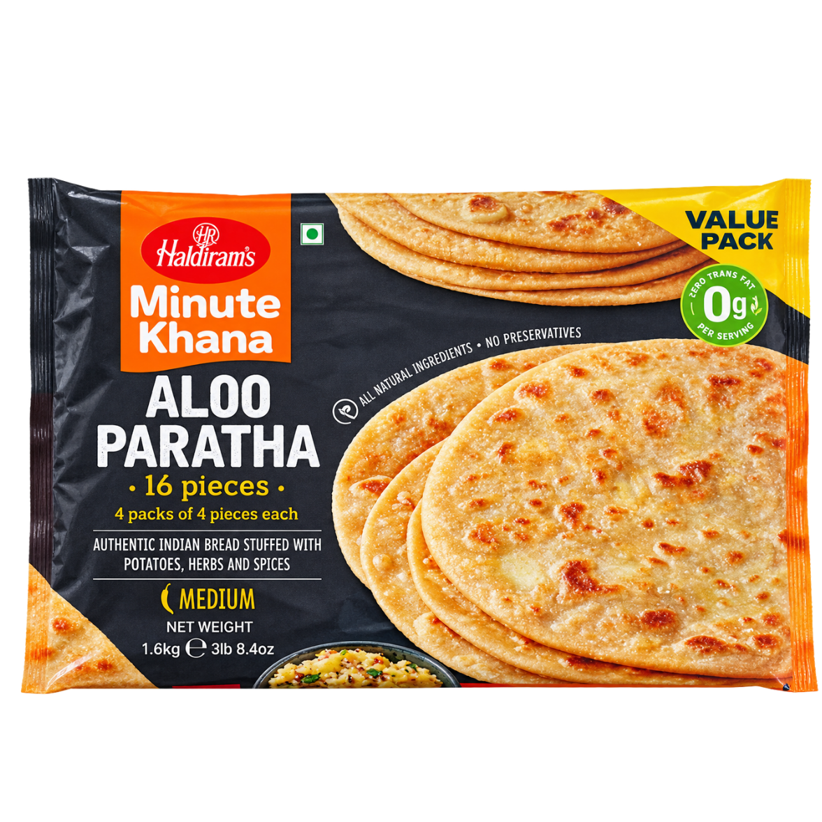 Aloo Paratha Family Pack – 16 pcs Frozen - 1.6 kg