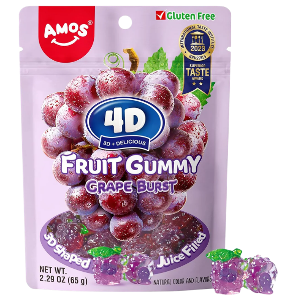 Candy Amos 4D Fruit Gummy Grape Burst – 65 g