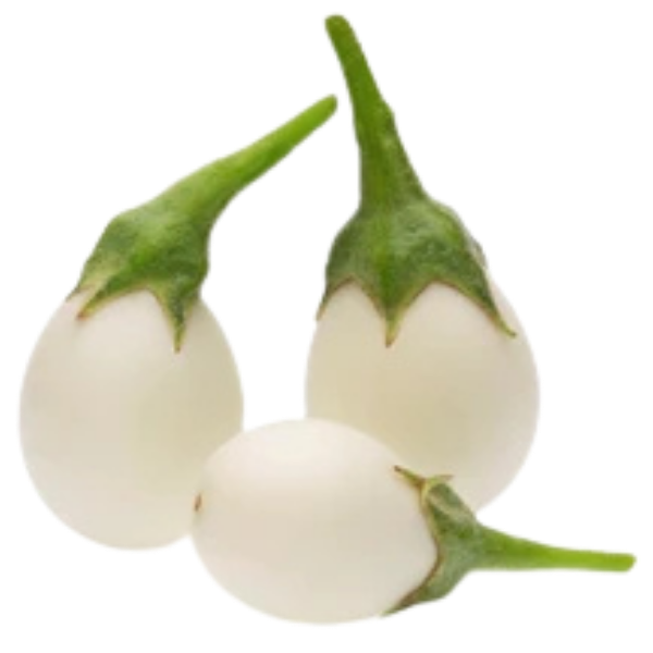Aubergine Mini White Eggplants – 500 g