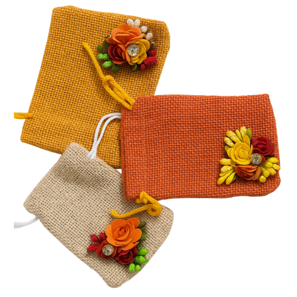 Bloom Jute Gift Pouches Rakhi - Per Pcs