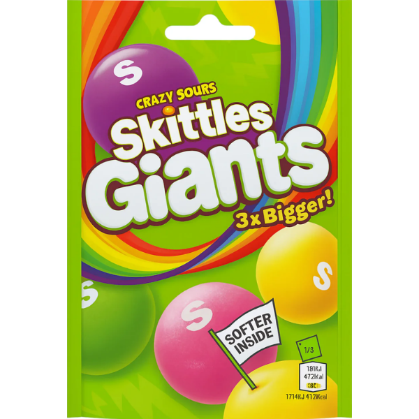Candy Skittles Giants Crazy Sours – 136 g
