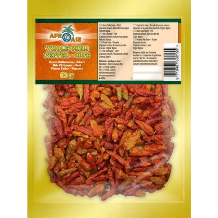 Chilli Pepper Whole Hot Afroase - 80 g