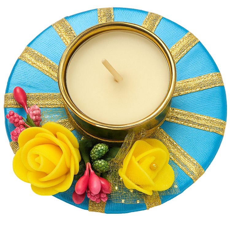 Colorful Floral Diwali Tealight Diya - Per Pcs