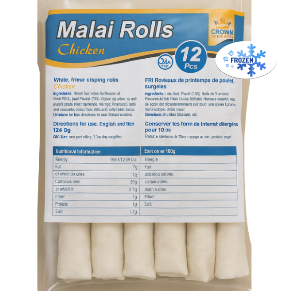 Crown Malai Chicken Rolls  – 600 g (12 Pcs)