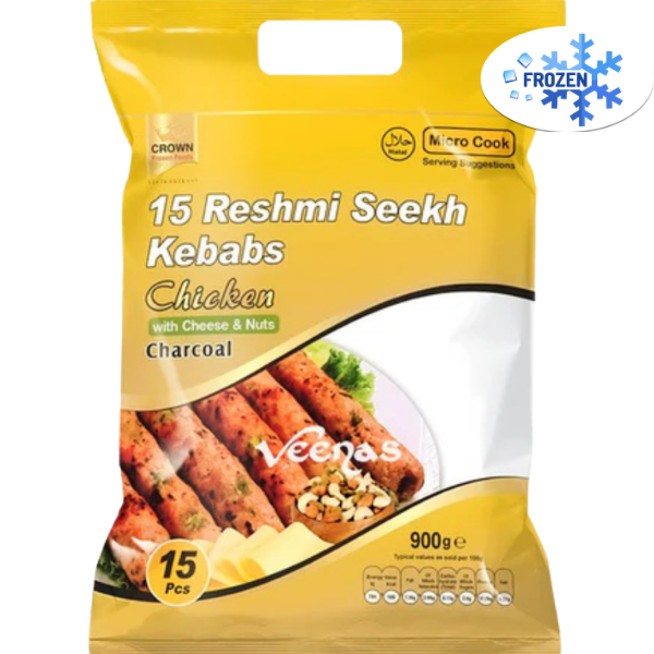 Crown Reshmi Seekh Kebab Chicken with cheese & nuts - 900 g