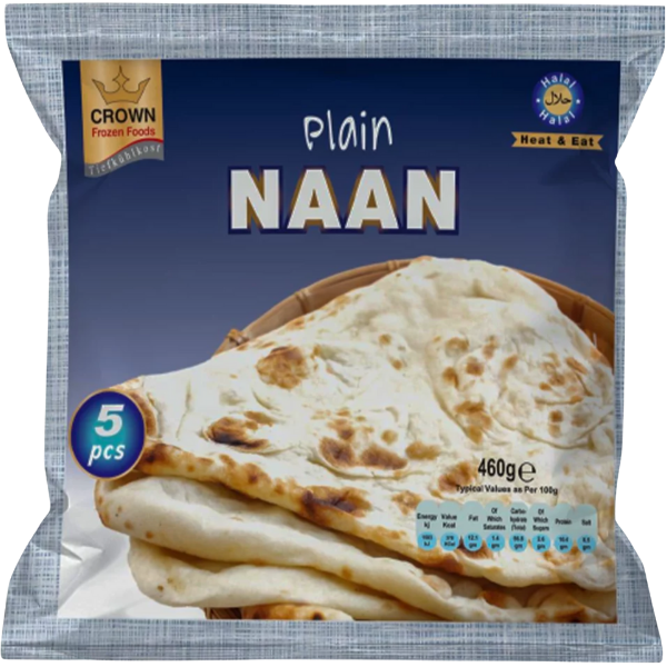 Crown Tandoori Plain Naan - 400 g (5 Pcs )