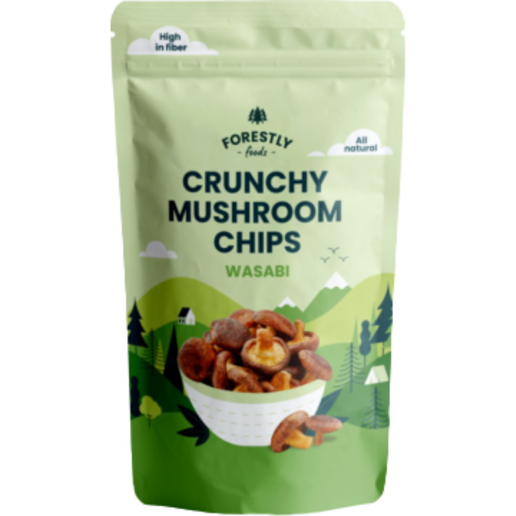 Crunchy Mushroom Chips Wasabi – 40 g