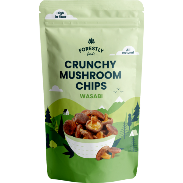 Crunchy Mushroom Chips Wasabi – 50 g