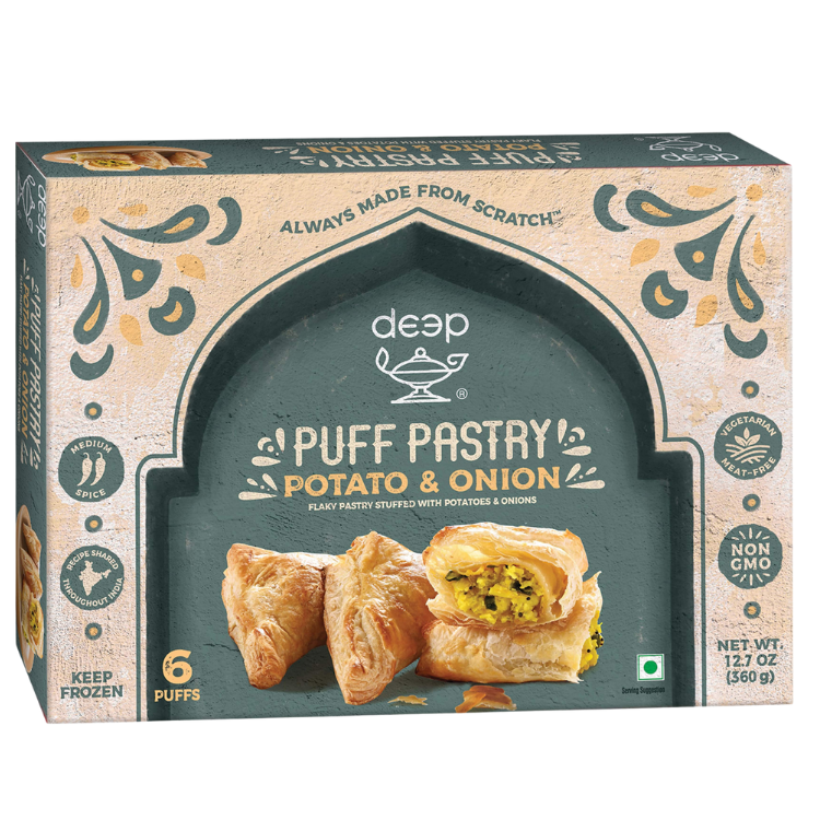 Deep Puff Pastry Potato & Onion – 360 g (6 Puffs)