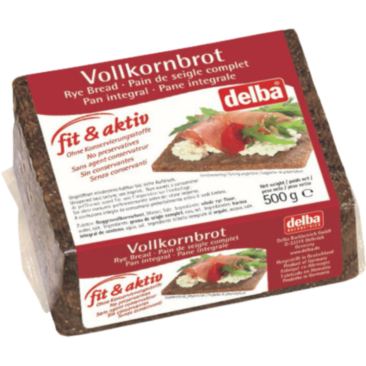 Delba Whole Grain Rye Bread Fit & Aktiv – 500 g
