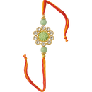 Elegant Green Kundan Rakhi - Per Pcs