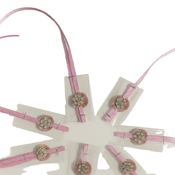 Elegant Pink Floral Rakhi - Per Pcs