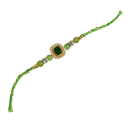 Emerald Bloom Kundan Rakhi - Per Pcs