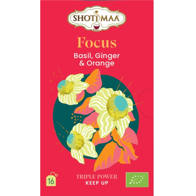 Focus - Organic Basil Ginger & Orange Infusion - 16 Teabags - 32 g
