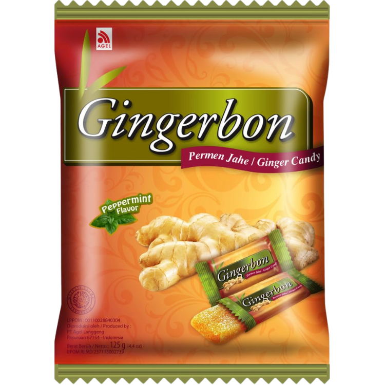 Gingerbon Ginger Candy Peppermint Flavor - 125 g