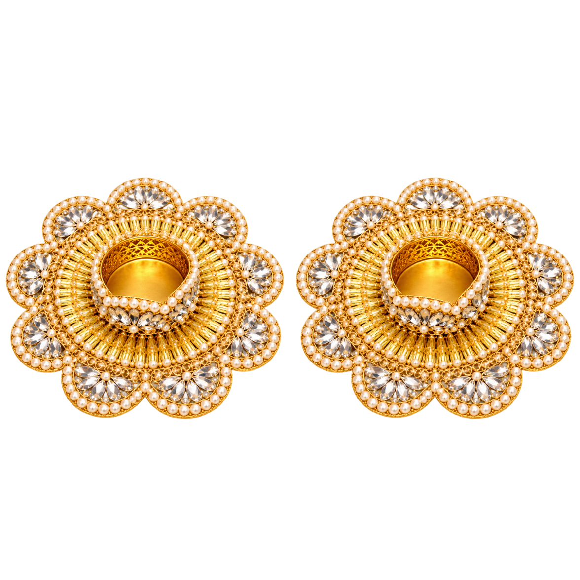 Golden Pearl Diya – 1 Pc