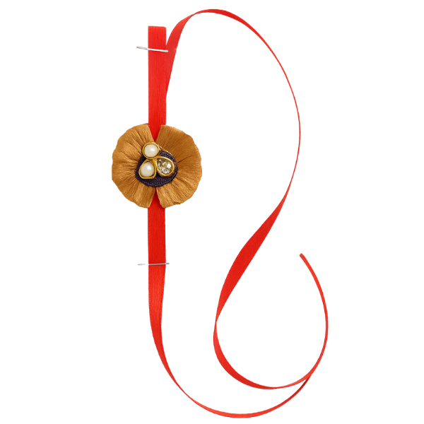 Kesar Pearl Floral Rakhi - Per Pcs