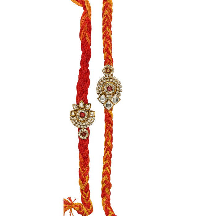 Kundan Elegance Rakhi  - ( Assorted design) Per Pcs