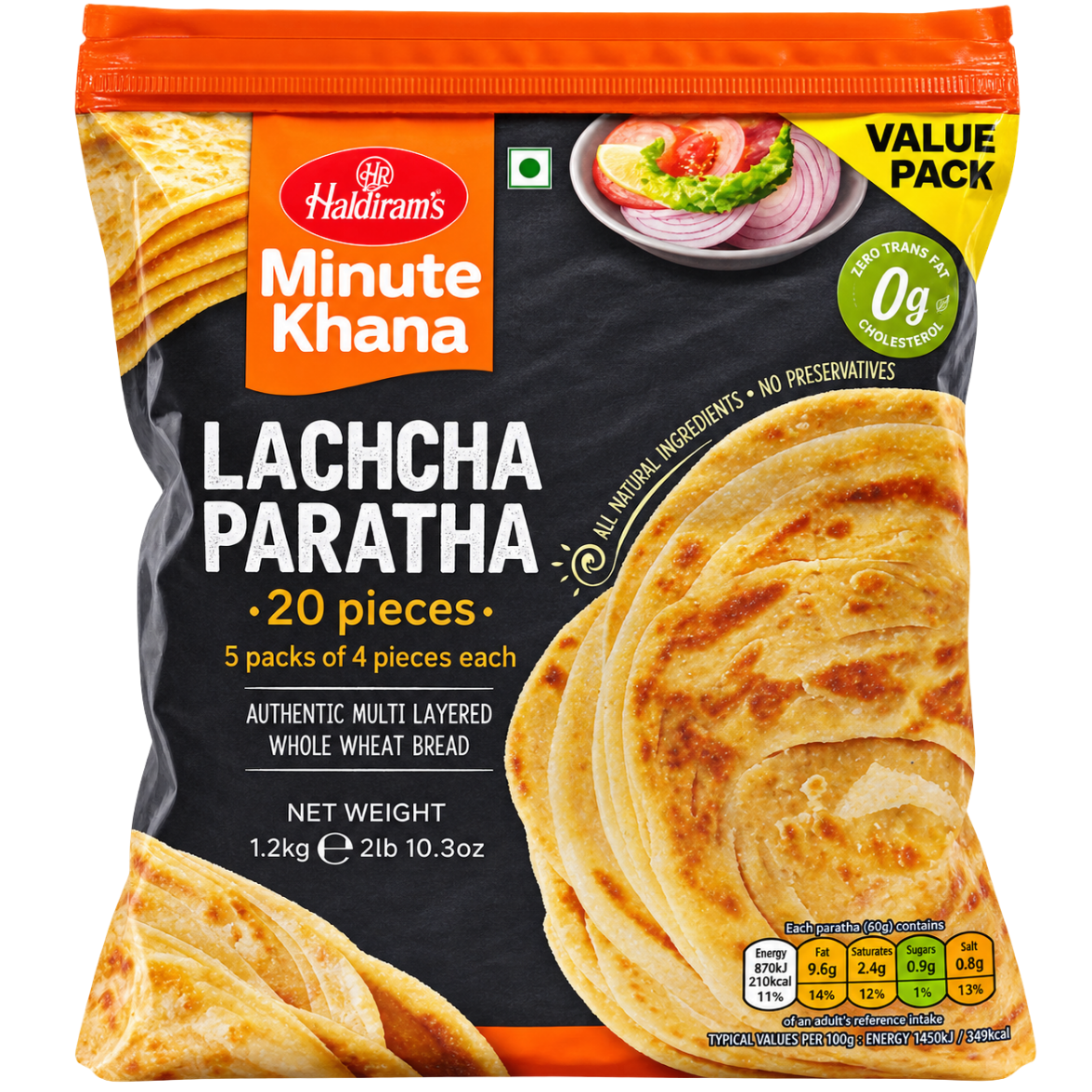 Lachcha Paratha Family Pack 20 pcs - 1.2 kg