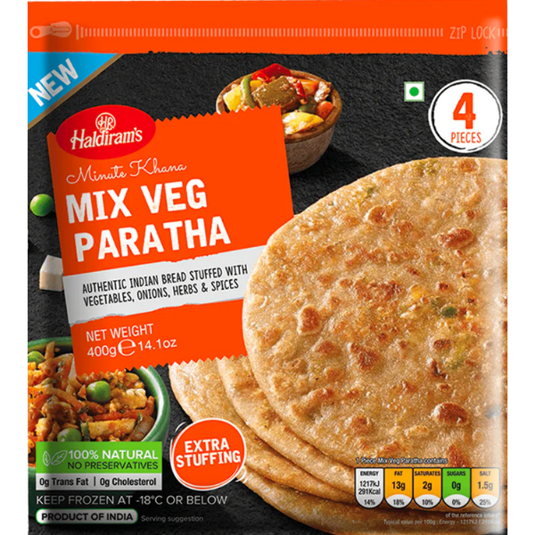 Mix Vegetable Paratha 4 pcs - 400 g