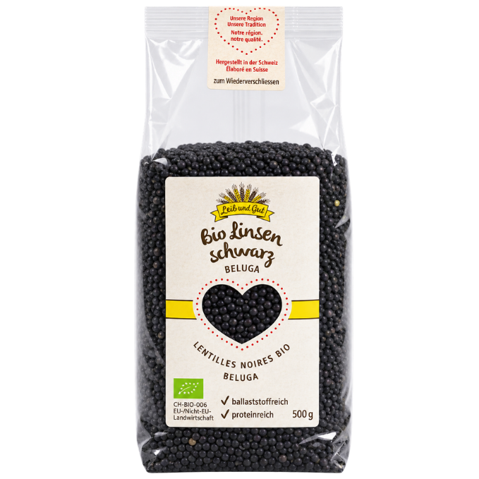 Organic Black Lentils (Beluga) - 500 g