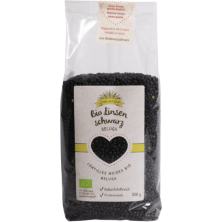 Organic Black Lentils (Beluga) - 500 g