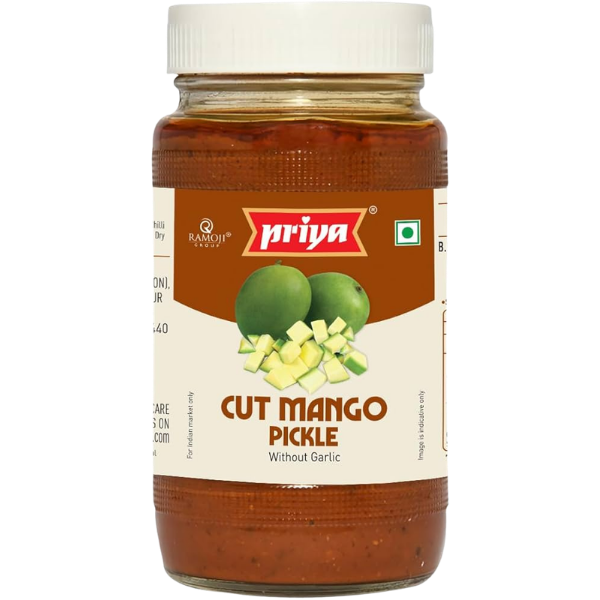 Priya Cut Mango Pickle (Without Garlic) – 300 g